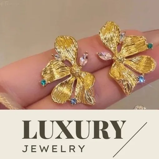 Multi-Colored Stones Exquisite Flower Stud Earrings