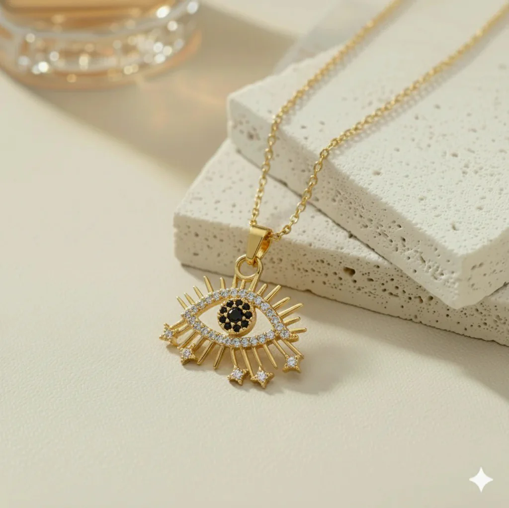 Crystal Evil Eyes Necklace